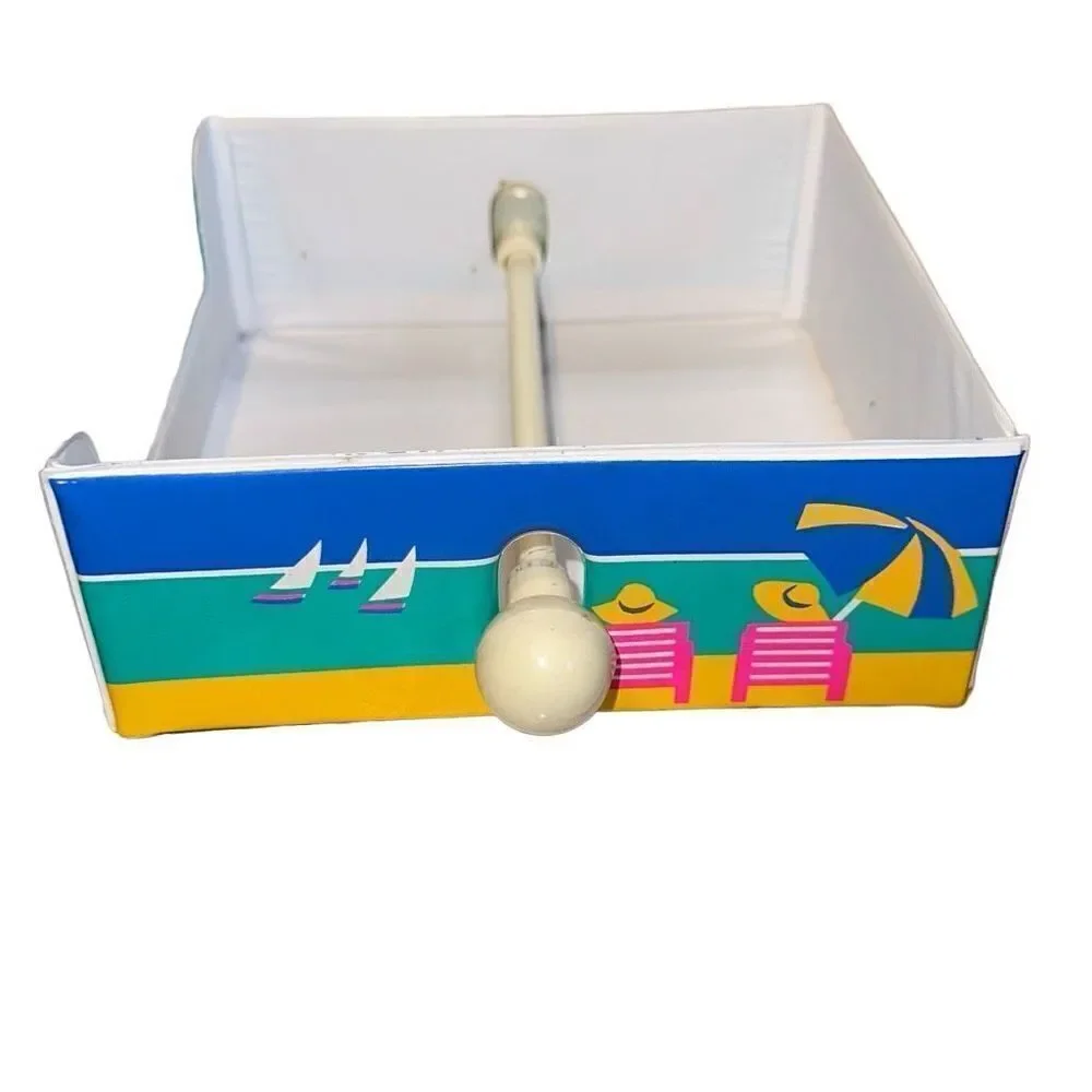 Vintage Vinyl Napkin Holder Beach Sailing Vacation Rare Bradlees